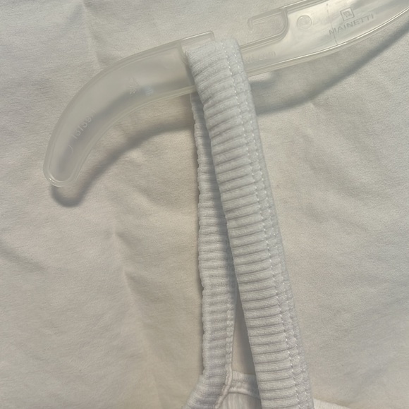 Basic white, ribbed tank- size large - Picture 3 of 4